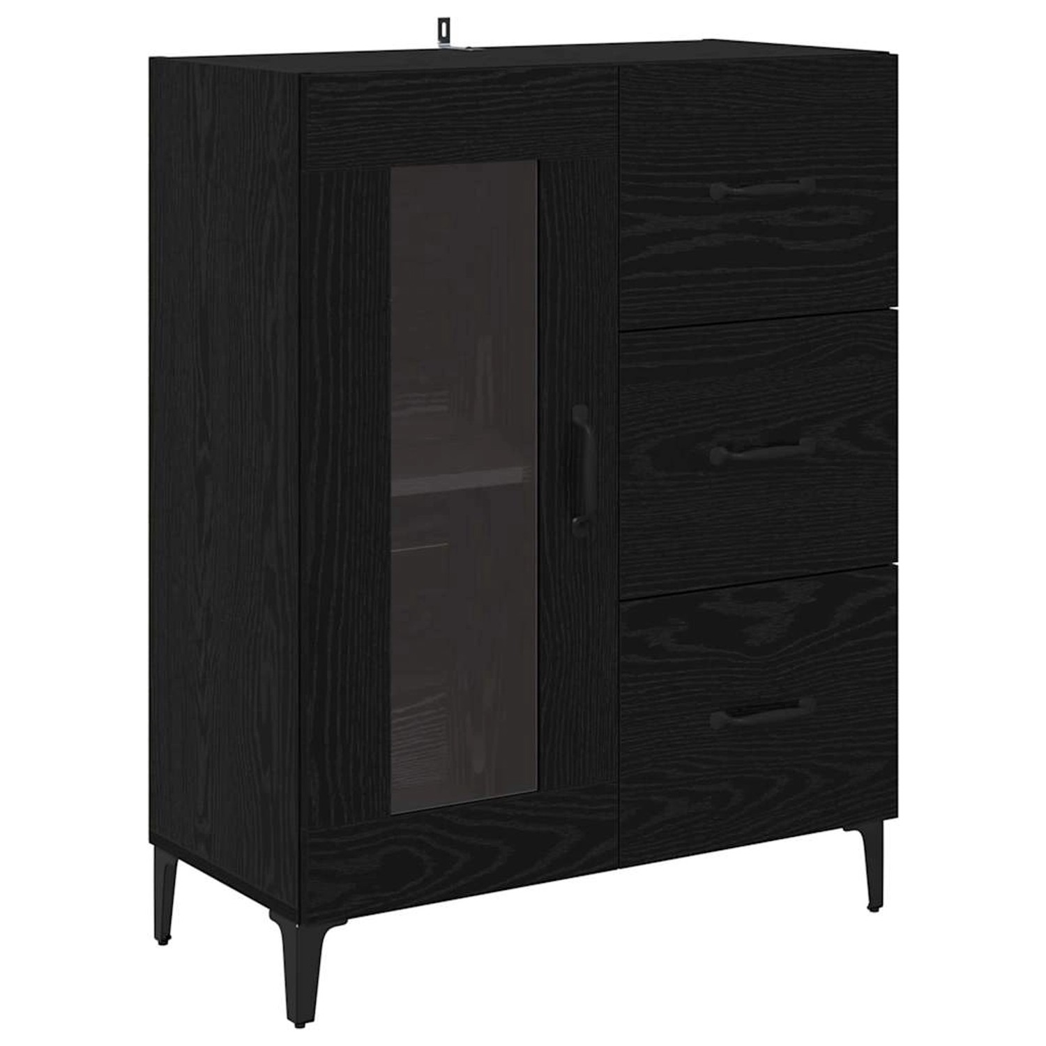 vidaXL Sideboard mit Schubladen Schwarz Eichen-Optik 69,5 x 34 x 90 cm 8808 günstig online kaufen
