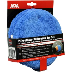 Apa Mikrofaser Polierpads, 2er Set für Autopflege, blaue Pads zur Lack- und Chrompflege.