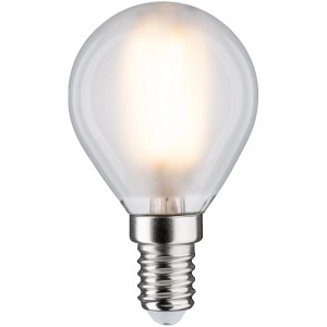 Paulmann E14 LED Leuchtmittel in Tropfenform mit warmweißem Licht.