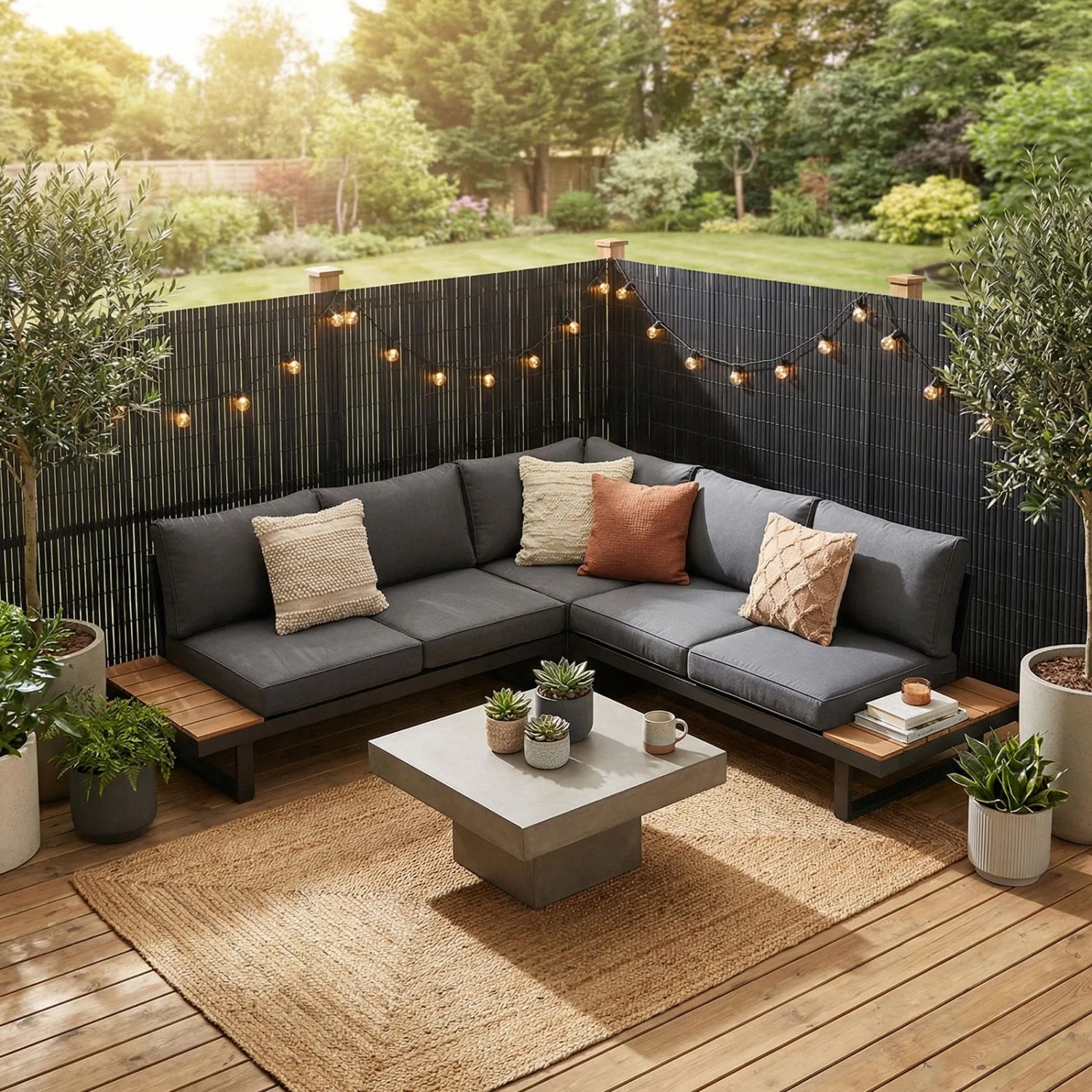 Sekey PVC Sichtschutzmatte Anthrazit 80x500cm als Balkon- & Gartenzaun