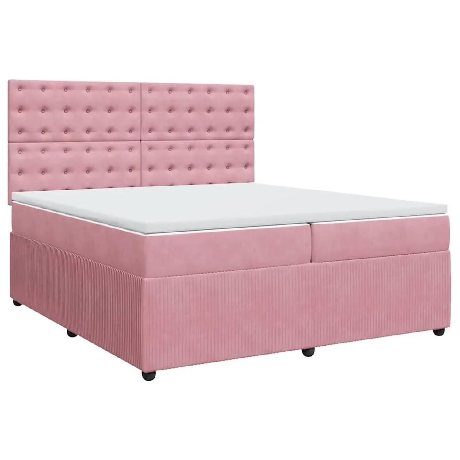 vidaXL Boxspringbett mit Matratze Rosa 200x200 cm Samt 3294747 günstig online kaufen