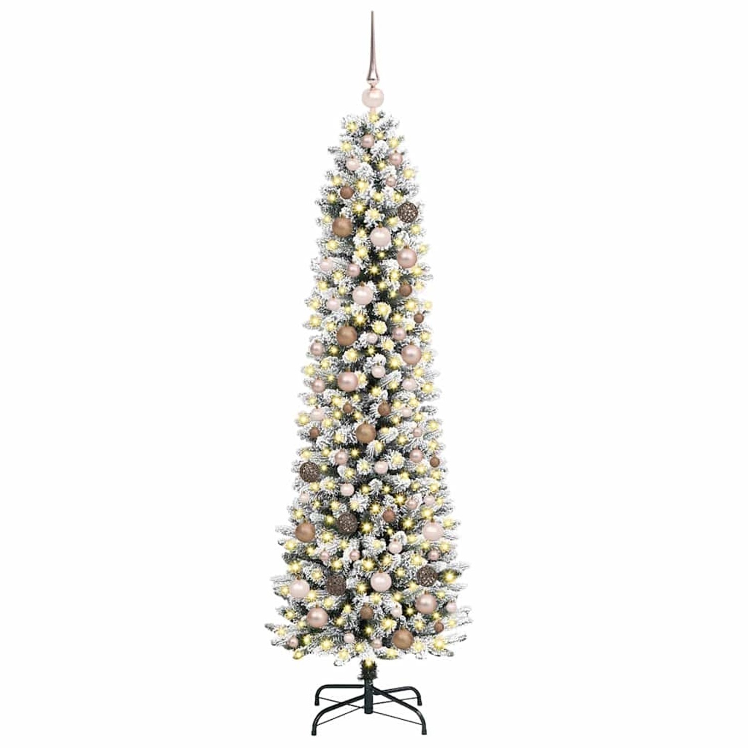 vidaXL Künstlicher Weihnachtsbaum mit 300 LEDs mit Ständer Weiß 210 cm 3396115