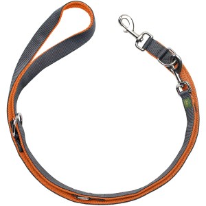 Verstellbare Hunter Führleine Maldon, orange, 2m lang. Hundeleine mit Mesh-Polsterung.