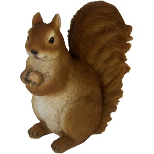 Deko-Figur Eichhörnchen, 19 cm, aus Polyresin für die Gartendekoration.