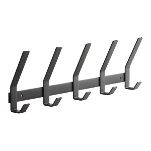 SOTECH Blackline ALBA Hakenleiste Groß 450 mm mit 5 Haken Schwarz Pulverbeschichtet