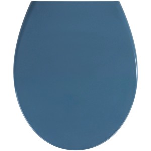 Wenko WC-Sitz Samos Slate Blue aus Duroplast mit Absenkautomatik, Detailansicht.