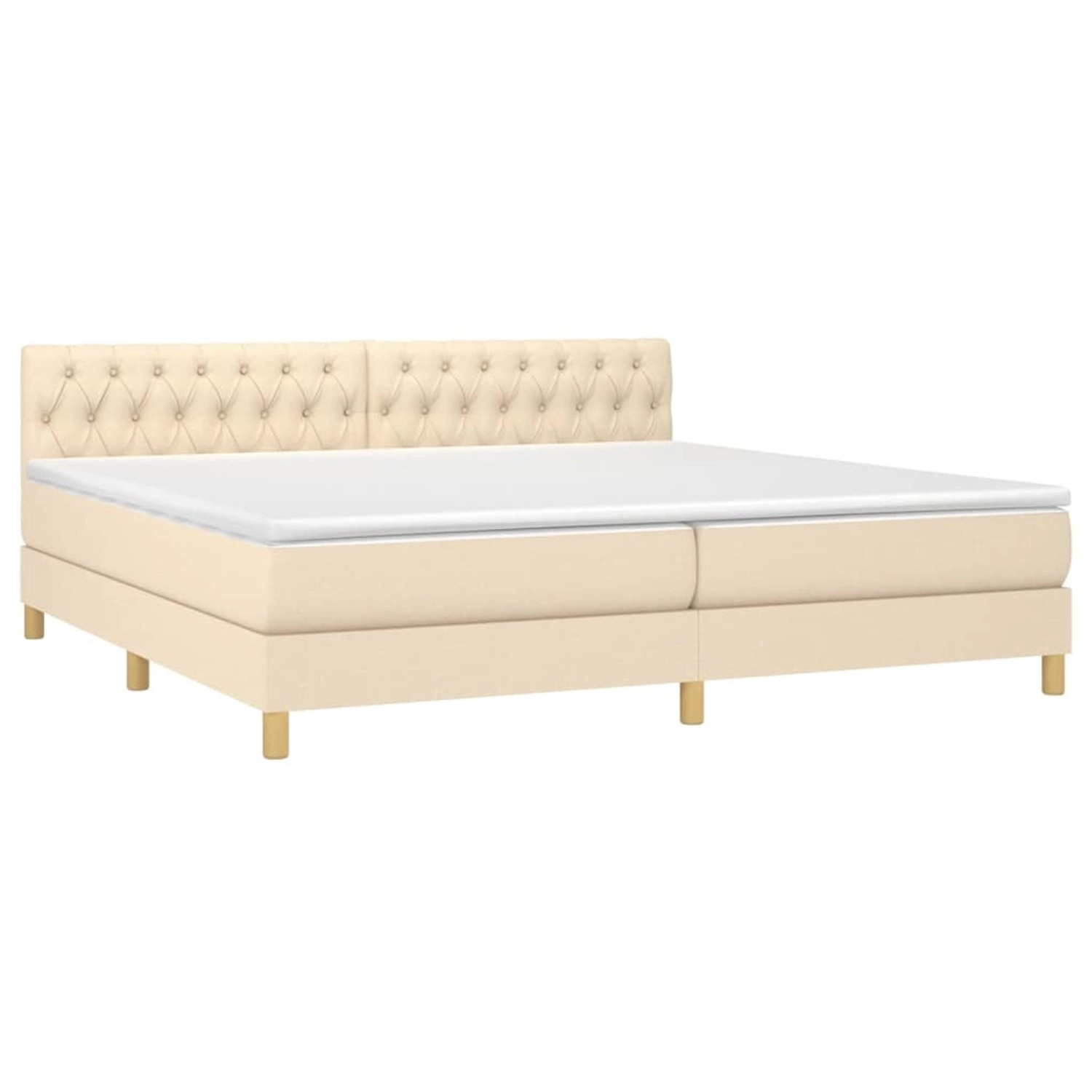 vidaXL Boxspringbett mit Matratze & LED Creme 200x200 cm Stoff 3133986 günstig online kaufen