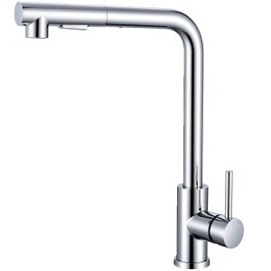 AICA Wasserhahn Chrom Hochdruck Küchenarmatur mit Brause Ausziehbar 360° Zwei Sprühfunktionen 304 Edelstahl Mischbatterie Spültischarmatur