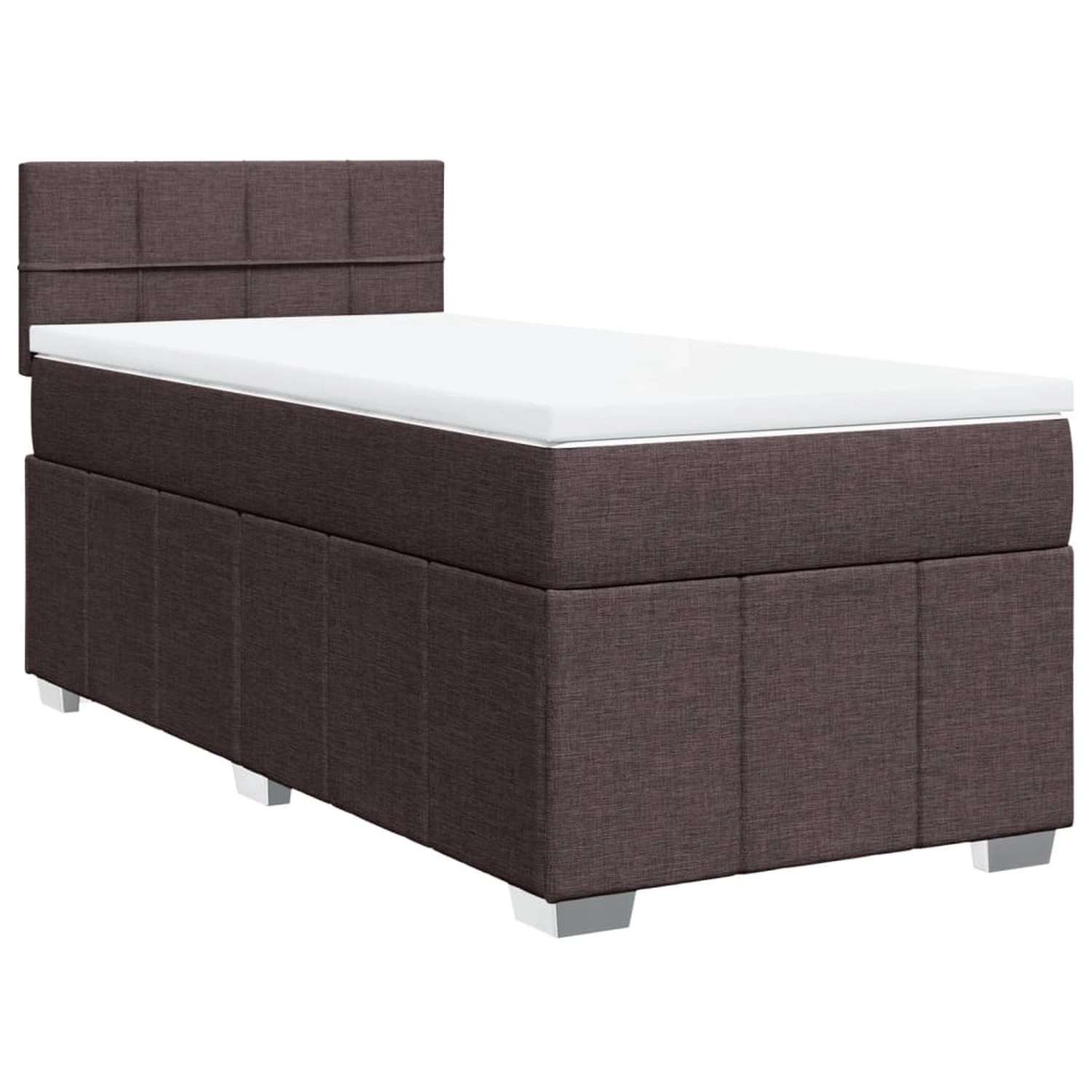 vidaXL Boxspringbett mit Matratze Dunkelbraun 100x200 cm Stoff 3286982 günstig online kaufen