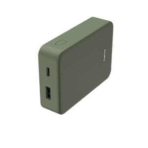 Grüne Hama Power Bank Colour 10 mit USB-C und USB-A Anschlüssen, 10.000 mAh.