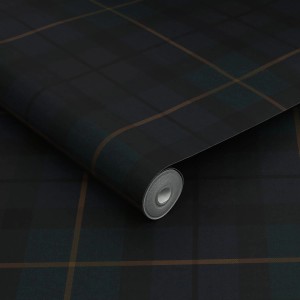 Rolle Joules Vliestapete Rothero Check Heritage Blau mit blau-grünem Karomuster.