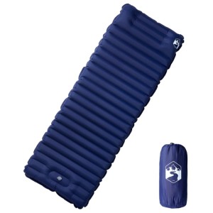 vidaXL Selbstaufblasende Isomatte mit Kissen Marineblau 4007122