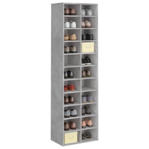 vidaXL Schuhschrank Betongrau 54x34x183 cm Holzwerkstoff 800373