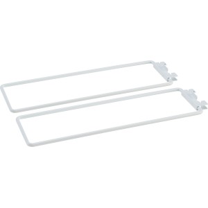 2er-Set weiße Metall-Trennschienen (10x30cm) für Regale, zur seitlichen Begrenzung und als Buchstützen.