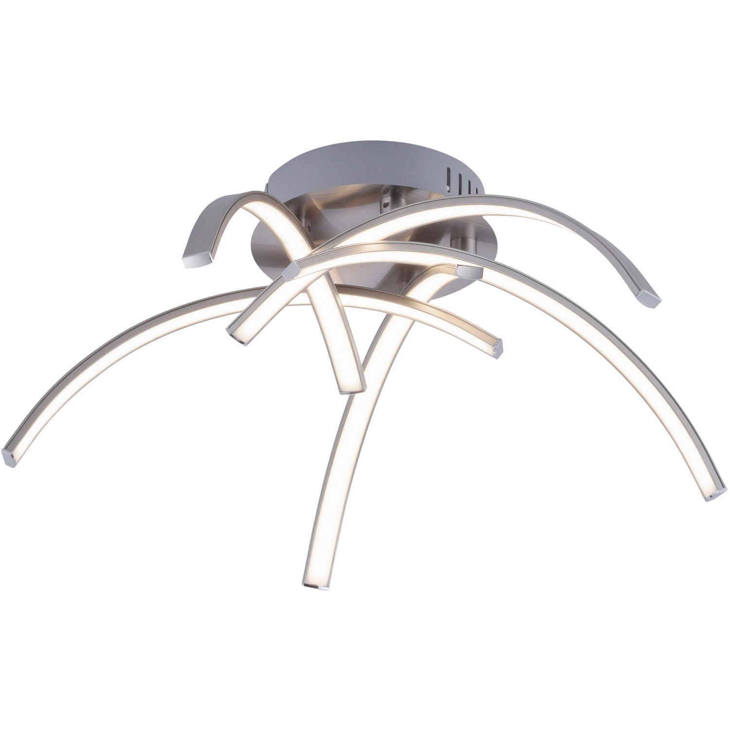 Moderne LED-Deckenleuchte Valerie in Stahloptik, 47x47 cm, für stilvolle Beleuchtung.