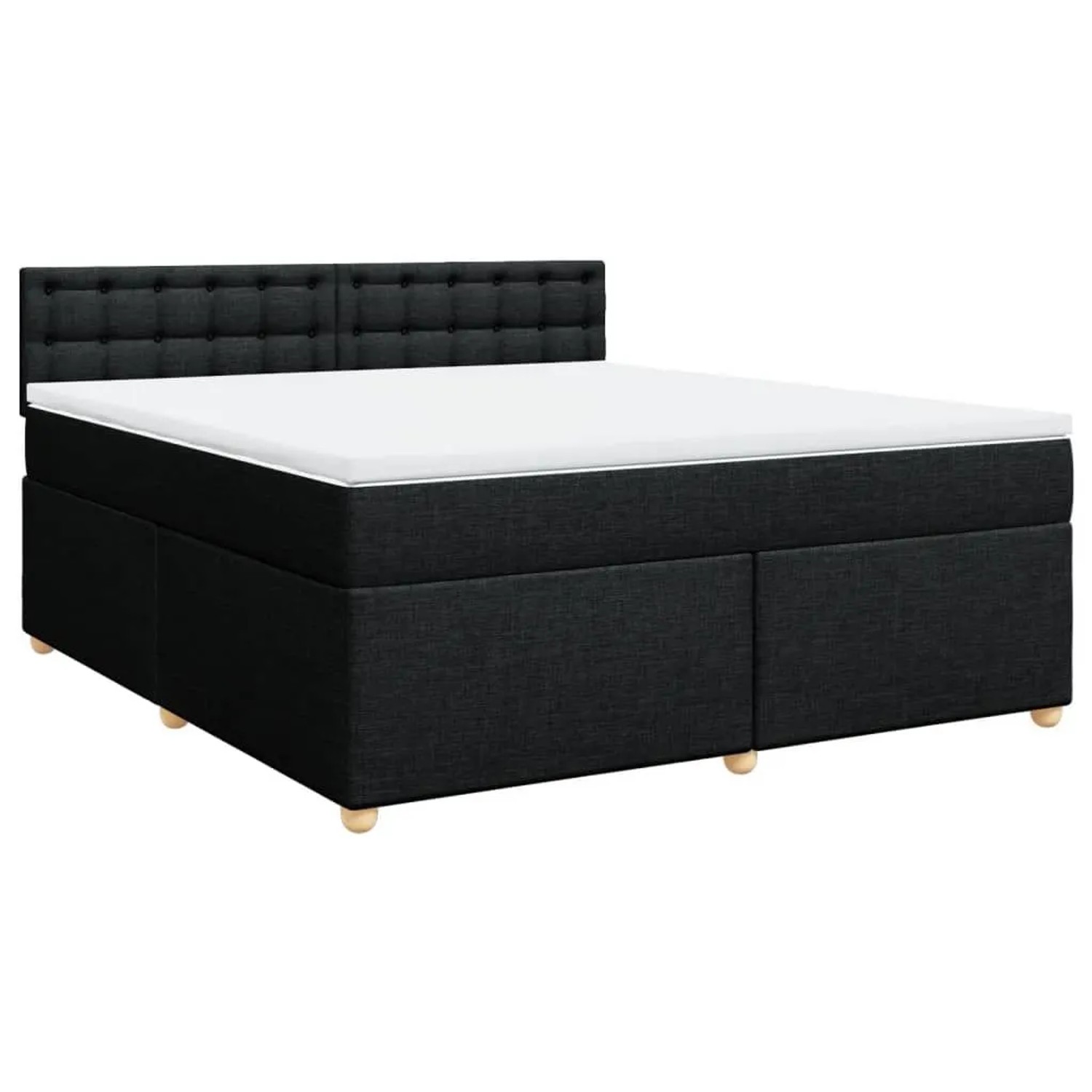 vidaXL Boxspringbett mit Matratze Schwarz 180x200 cm Stoff 3289075 günstig online kaufen