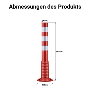 Wiltec 2X Absperrpfosten Ø20X75Cm Sperrpfosten Mobile Absperrung Poller Flexibel