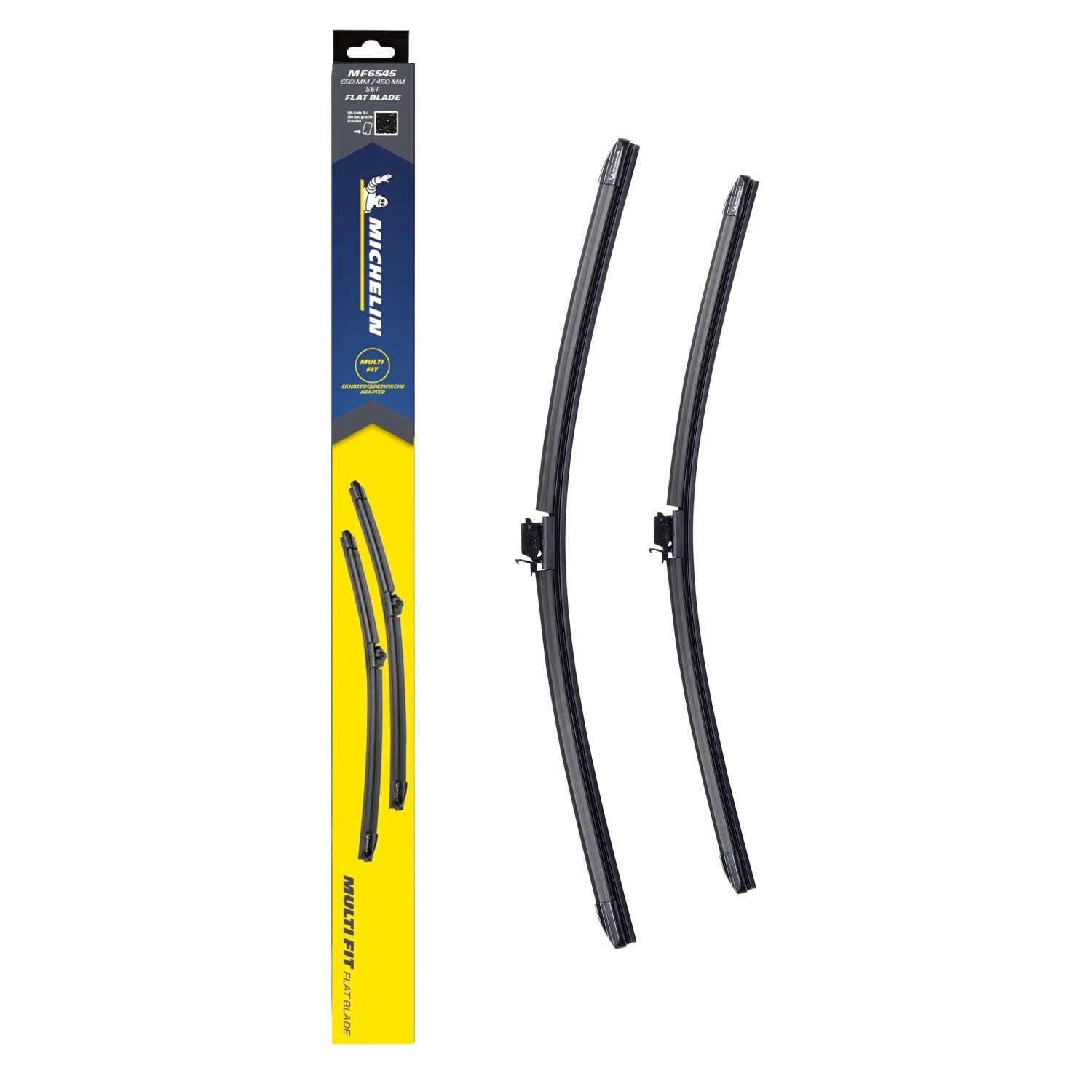 Michelin Scheibenwischer Set Multi Fit MF6545, 2er-Set Flachbalkenwischer mit Adapter.
