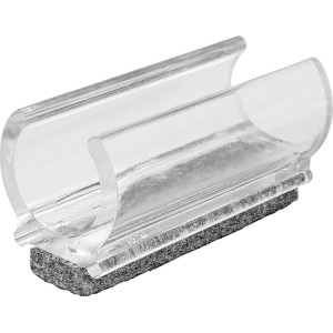 Wagner Klemmschalengleiter EH 0692, transparent, für Rohre Ø 1,9 cm, mit Filzgleiter.