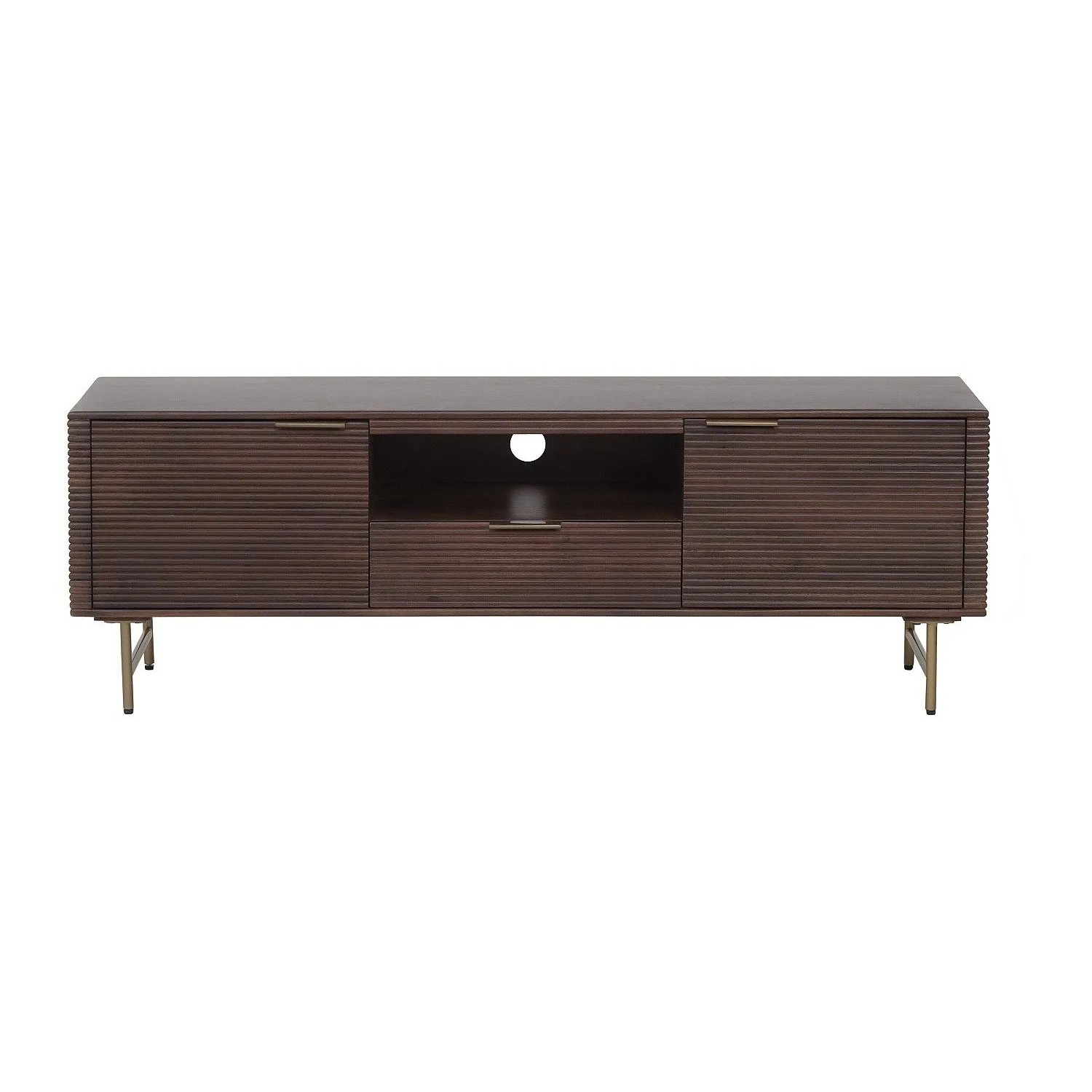 Vente-unique Tv-Board Sordana Naturfarben Dunkel  Goldfarben 160 cm
