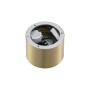 Lindby LED Deckenlampe Nivoria, goldfarbenes Aluminium, runde Form, Rückseite mit Montageelementen.