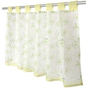 Bestlivings Bistrogardine Angie Pusteblume, 45x120 cm, mit Schlaufen und Pusteblumen-Muster.