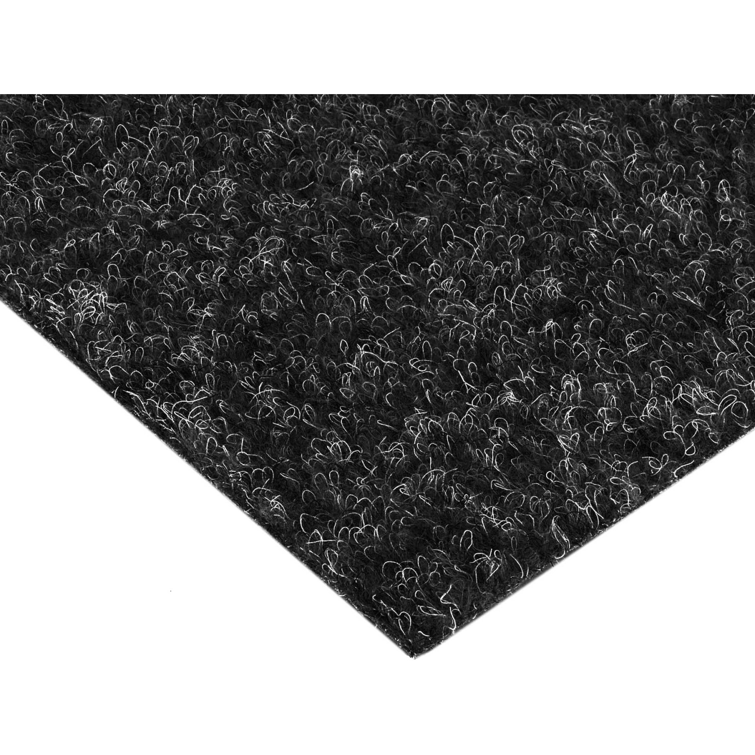 Nahaufnahme: Anthrazitfarbener Primaflor Rasenteppich Park, Kunstrasen für Balkon und Terrasse.