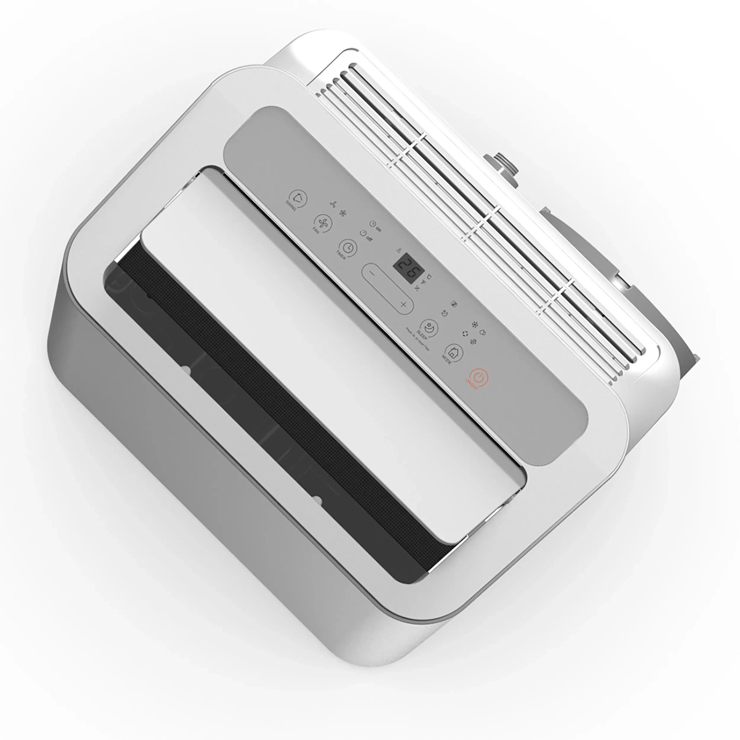 Midea Mobile Klimaanlage Silent Cool 26 Pro, weiße Ausführung, Draufsicht.