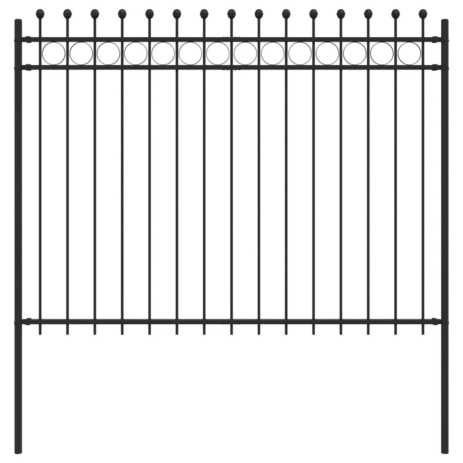 vidaXL Ringzaun Schwarz 200 x 200 cm Pulverbeschichteter Stahl 42030099