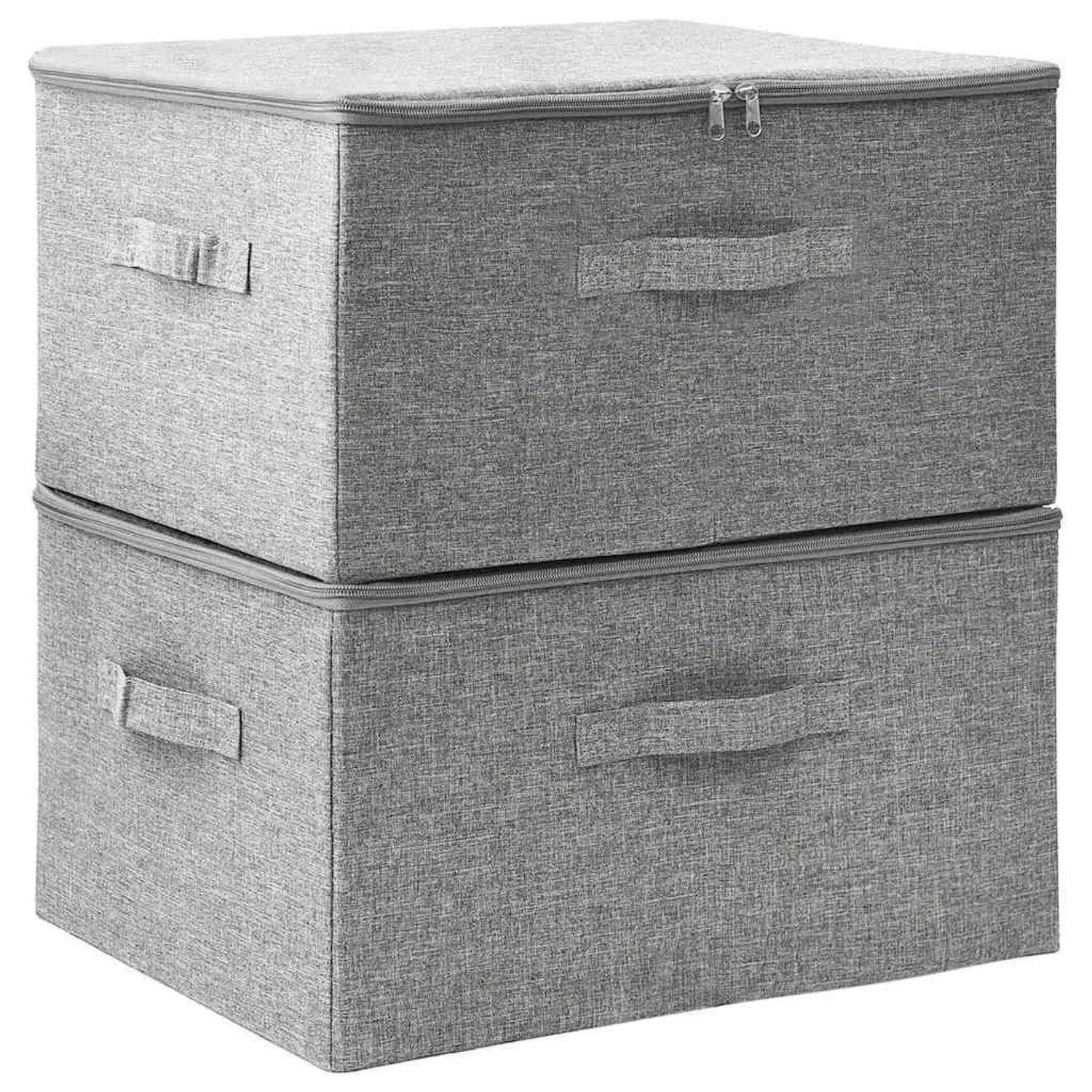vidaXL Aufbewahrungsboxen 2 Stk Stoff 43x34x23 cm Grau 332910