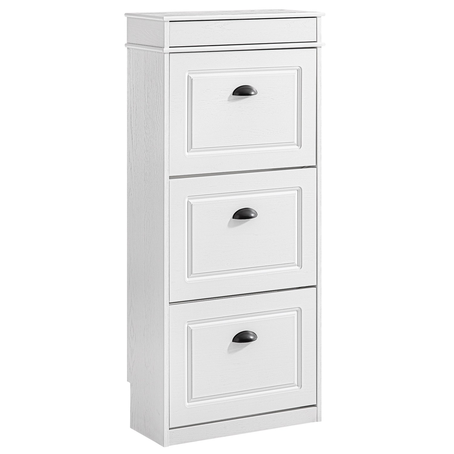 SoBuy Schuhschrank Schmal mit 3 Klappen Schuhregal Schuhkommode 53x118x24cm günstig online kaufen