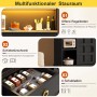Merax Sideboard 150x120 cm LED Steckdose Weinregal 4 Schubladen Bar_10