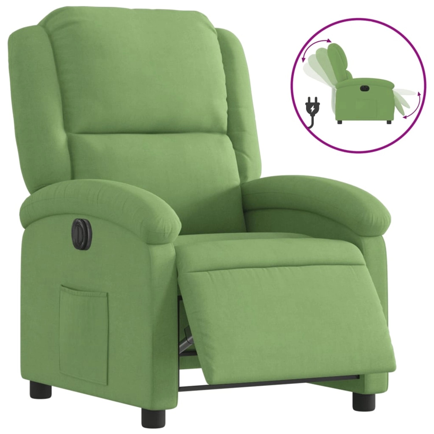 vidaXL Relaxsessel Elektrisch Hellgrün Samt 3204281