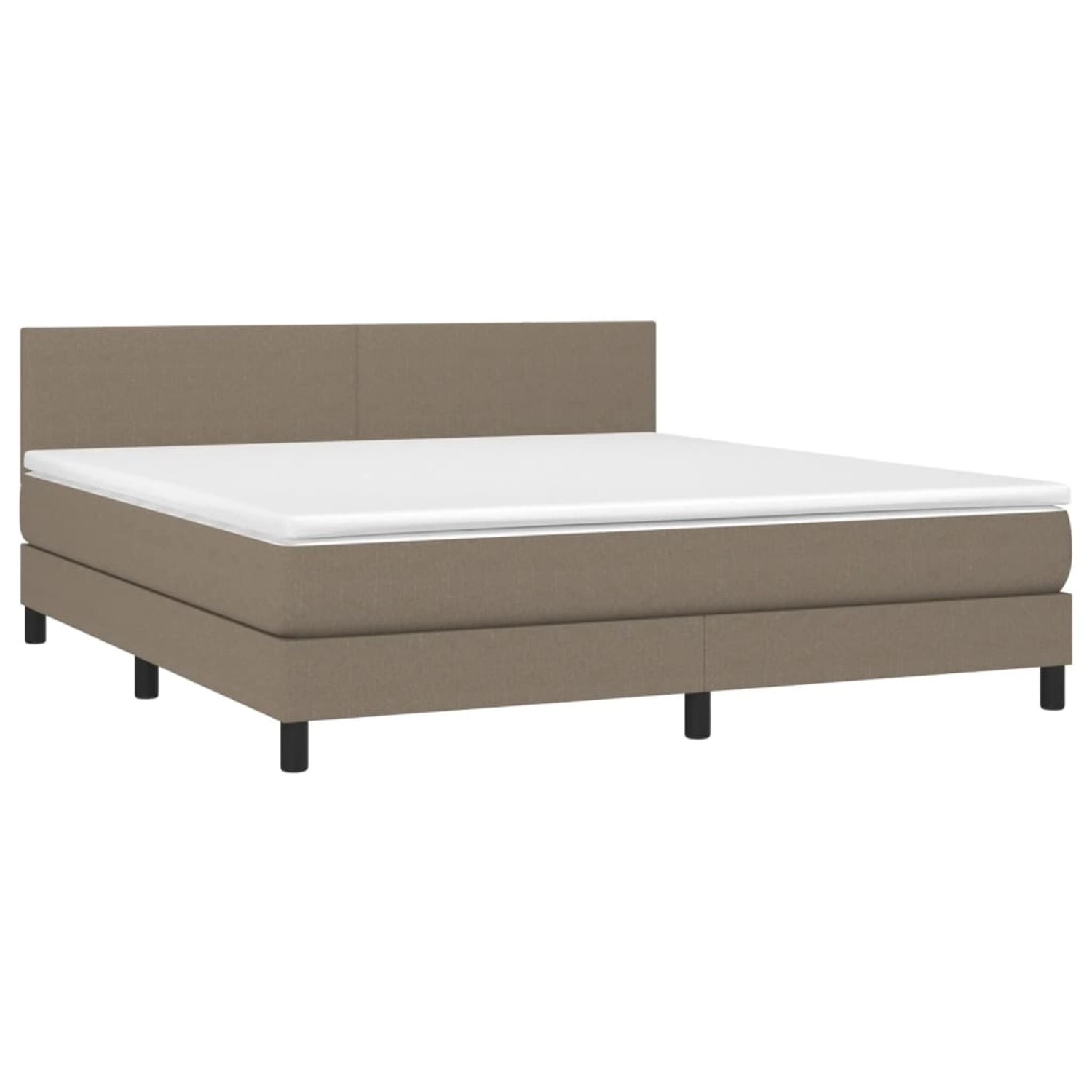 vidaXL Boxspringbett mit Matratze & LED Taupe 180x200 cm Stoff 3133017 günstig online kaufen