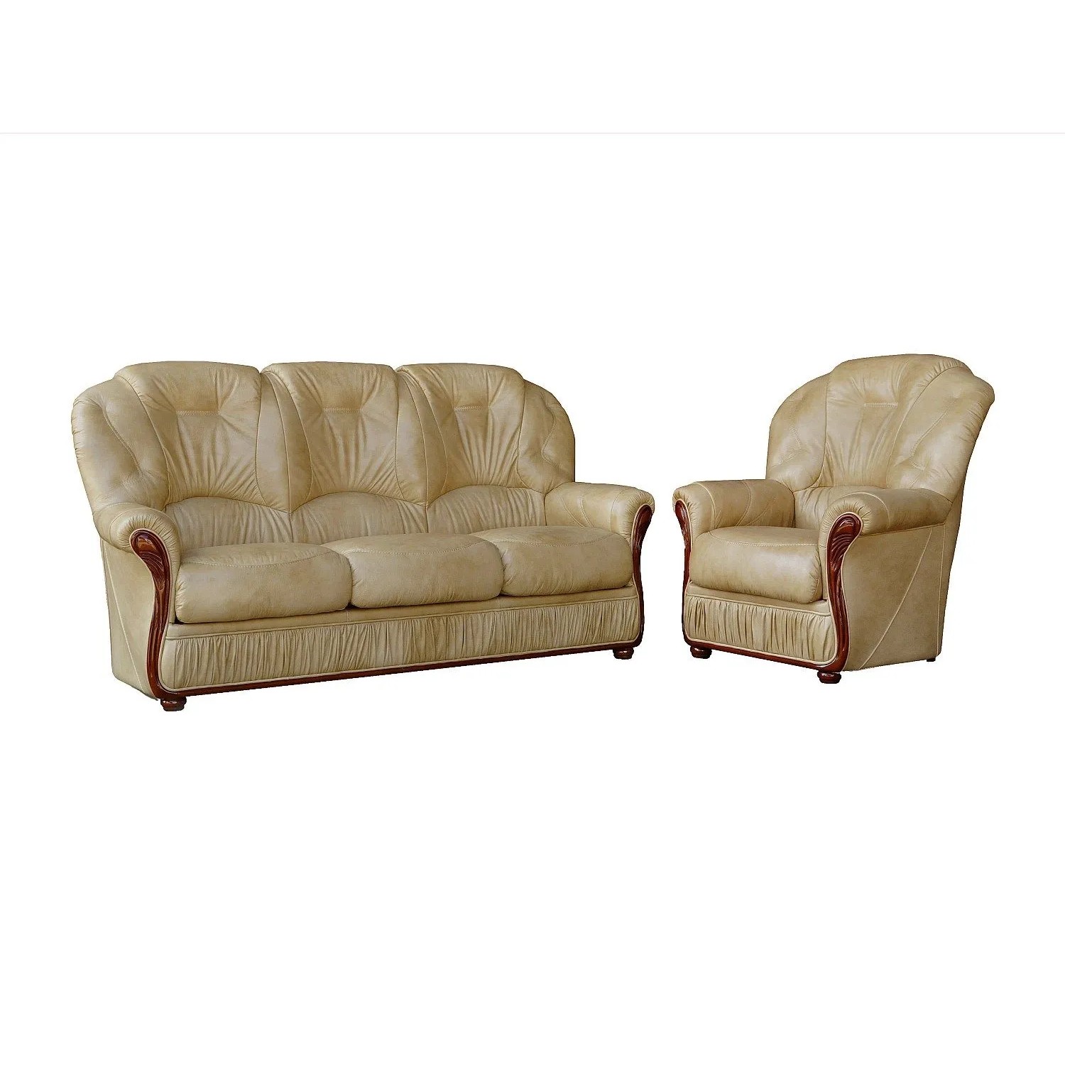 Vente-unique Couchgarnitur Mit Sessel Daphne Beige 83 cm  183 cm