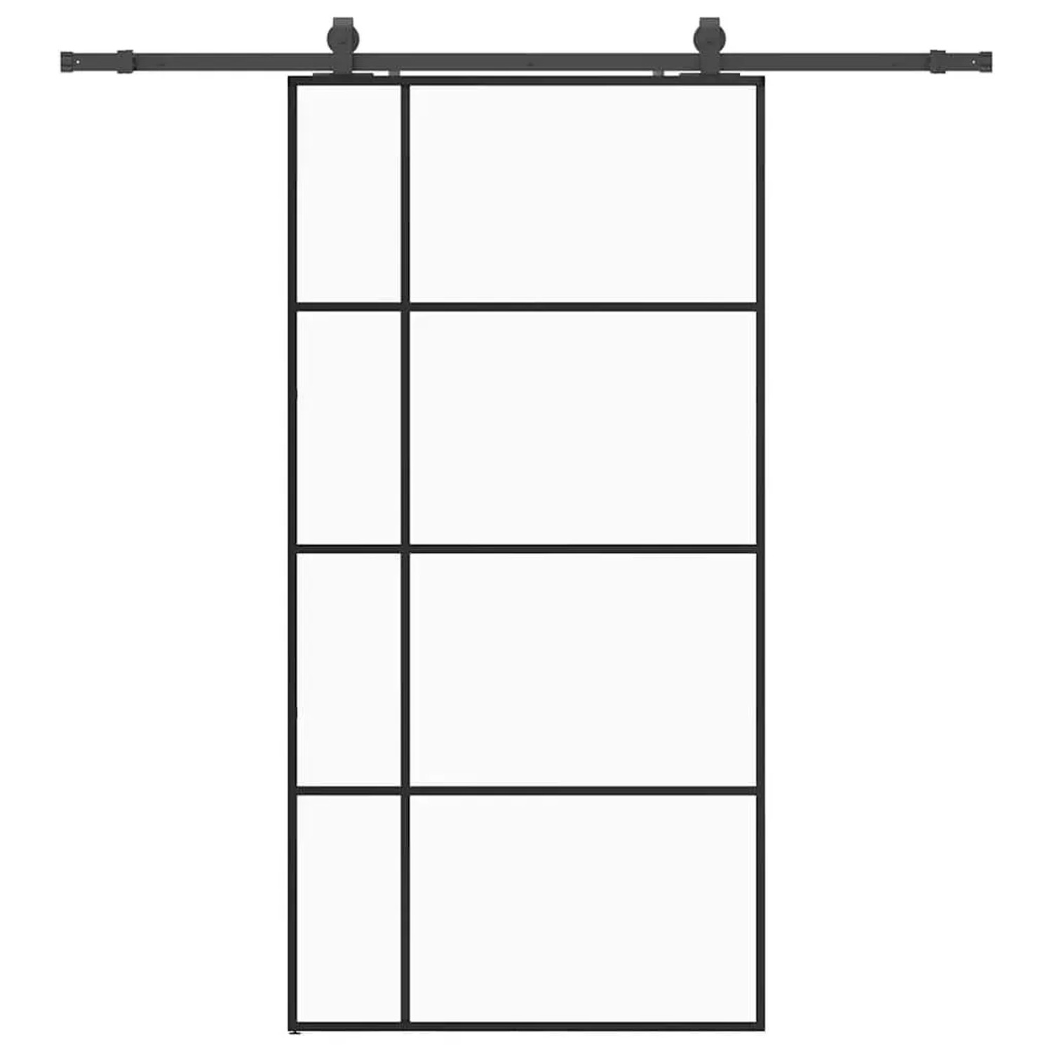vidaXL Schiebetür mit Beschlag Schwarz 102,5x205 cm ESG-Glas 3375872
