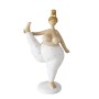 Boltze Home Deko-Figur: Yoga Frau in Beige-Weiß, 22cm. Dekorative Yoga Figur.