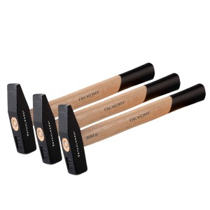 STAHLWERK Schlosserhammer 3er Set, 300g, mit Stahlkopf und Hickory-Holzgriff.