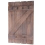 BERLINLODGE Wandgarderobe im Shabby-Look, braun, mit 6 Haken. Garderobenpaneel aus Holz.