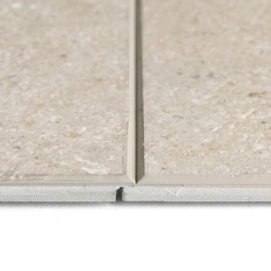 Grosfillex GX Wall+ Creme Slate Dekor-Paneele, Detailaufnahme der Verbindung.