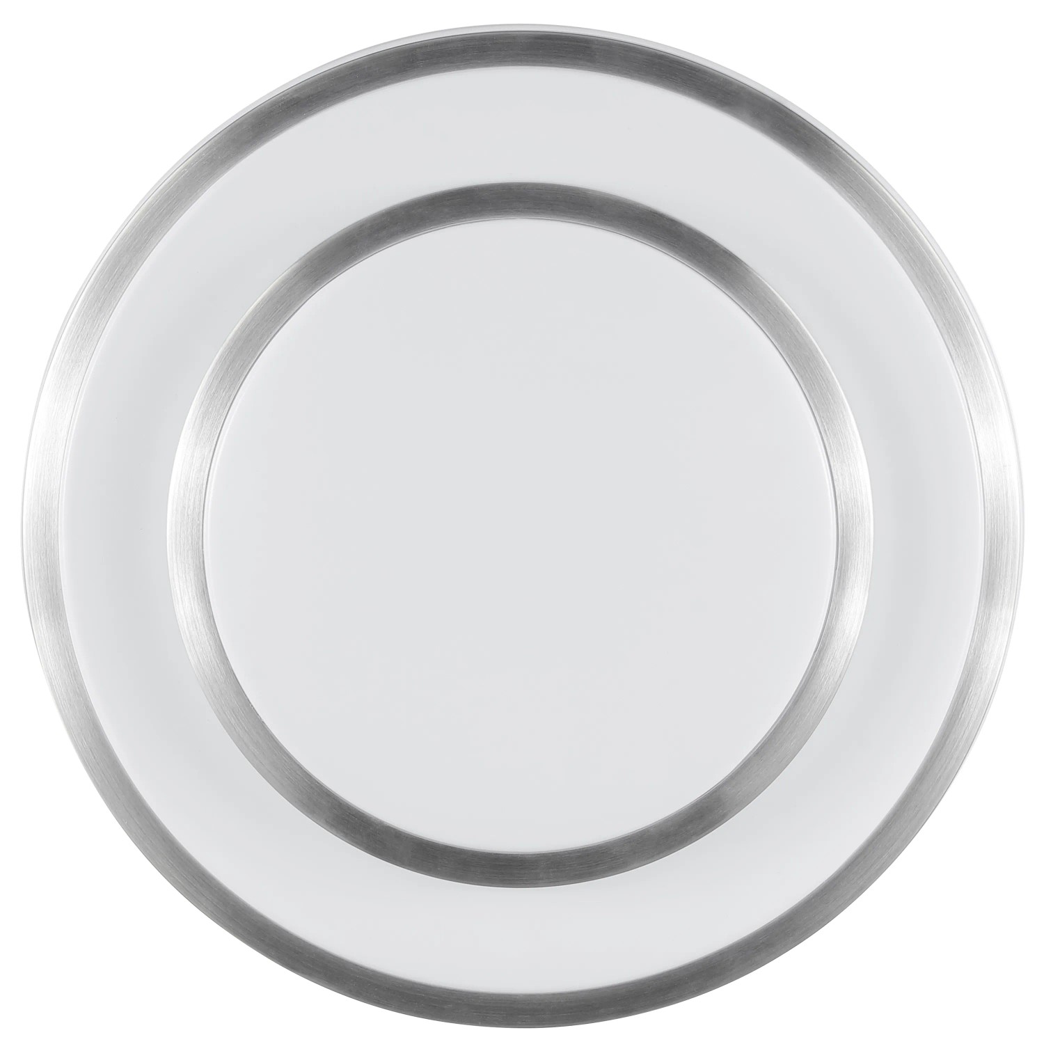 Runde, silber-weiße LED-Deckenleuchte Nivaro von Brilliant, Ø 29,3 cm.