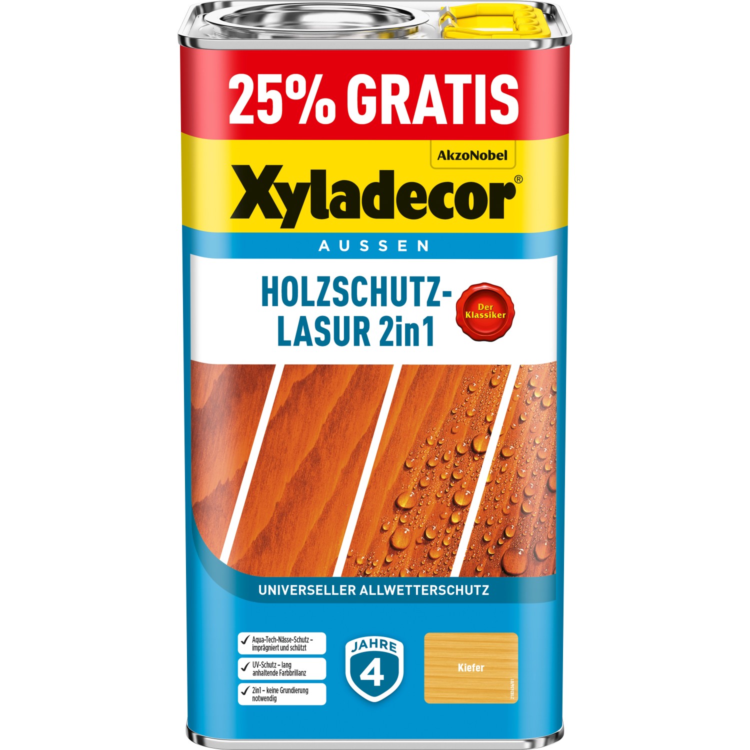 Xyladecor Holzschutz-Lasur 2in1 5l Promo Kiefer matt 4 + 1,
