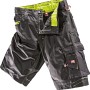 Bullstar Arbeitsshort Ultra, schwarz-lime, Gr. 48. Moderne Arbeitshose mit vielen Taschen.