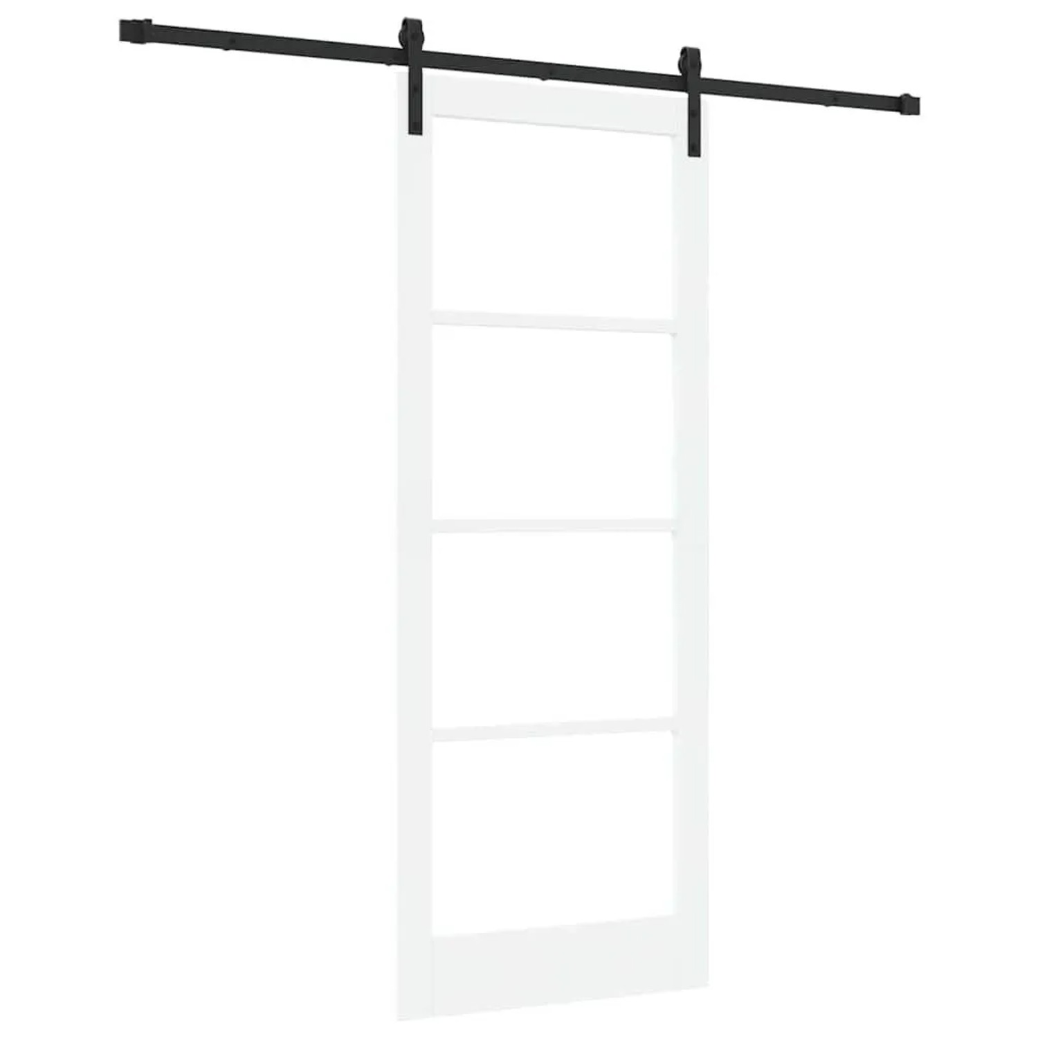 vidaXL Schiebetür ORKDAL Weiß 83 x 211 cm Massivholz Kiefer und Glas 3331972