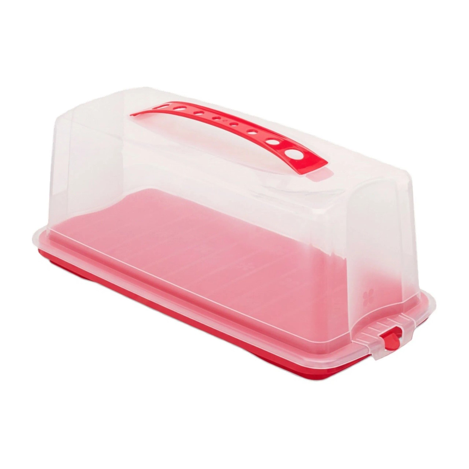 Relaxdays Kuchenbox PP Rot mit Tragegriff 37 cm x 16 cm x 15 cm