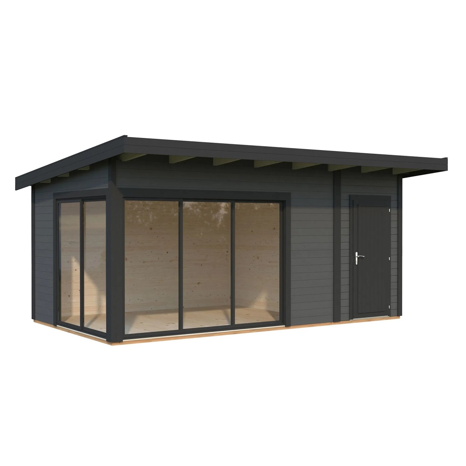 Palmako Holz-Gartenhaus Andrea Slide Pultdach Lackiert 530 cm x 300 cm 15,2 m²