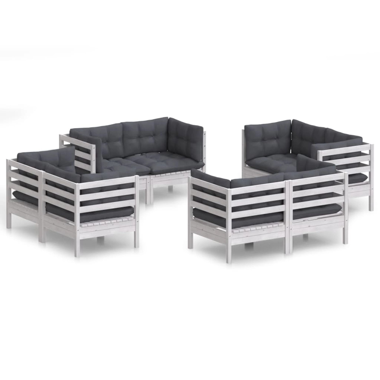 vidaXL 8-Tlg Garten-Lounge-Set mit Anthrazit Kissen Kiefernholz 3096059 günstig online kaufen