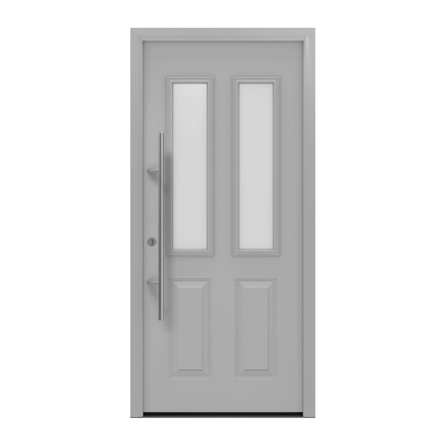 EcoStar Haustür Isopro Secur IPS 410S Weißaluminium 110 cm x 210 cm DIN L günstig online kaufen