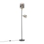 QAZQA Stehlampe Schwarz mit Gold mit Rauchglas 2 Lichter Zuzanna_9