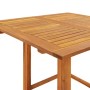 Quadratischer Bistrotisch aus Akazienholz, geölt, für Garten und Terrasse.